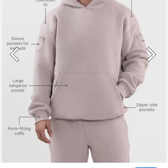 COMFRT UNISEX Large TRAVEL ESSENTIAL HOODIE Cream UNISEX - Picture 1 of 11